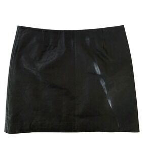 BB Dakota Women's Black 100% Leather Skirt Size 8‎